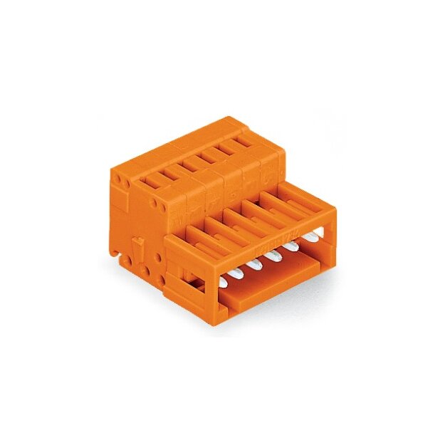 Wago 734-334 1-Leiter-Stiftleiste 1,5 mm² Rastermaß 3,81 mm 4-polig orange