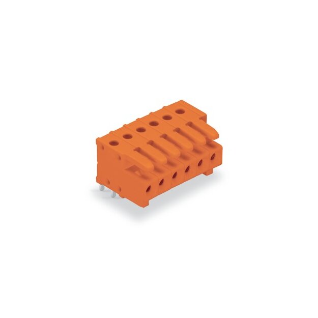 Wago 734-570 THT-Federleiste abgewinkelt Rastermaß 3,81 mm 10-polig orange