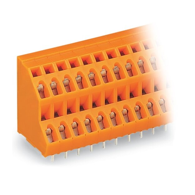 Wago 736-312 Doppelstock-Leiterplattenklemme 2,5 mm² Rastermaß 5,08 mm 2 x 12-polig orange