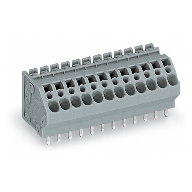 Wago 745-106 Leiterplattenklemme 4 mm² Rastermaß 5 mm 6-polig grau