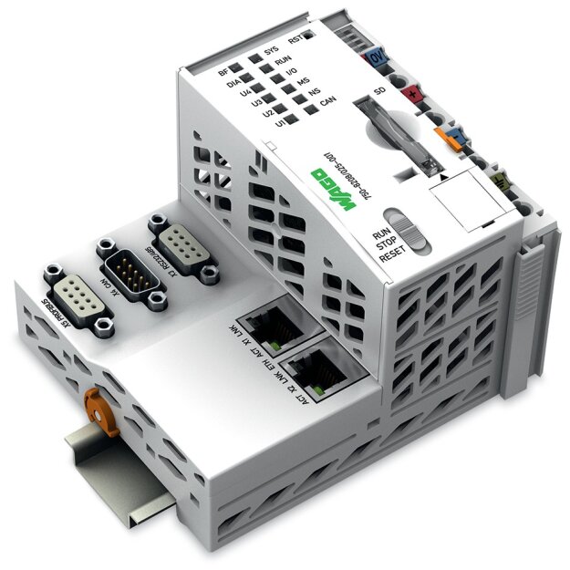 Wago 750-8208/025-001 Controller PFC200 2 x ETHERNET, RS-232/-485, CAN, CANopen, PROFIBUS-Master Erweiterte Temperatur lichtgrau