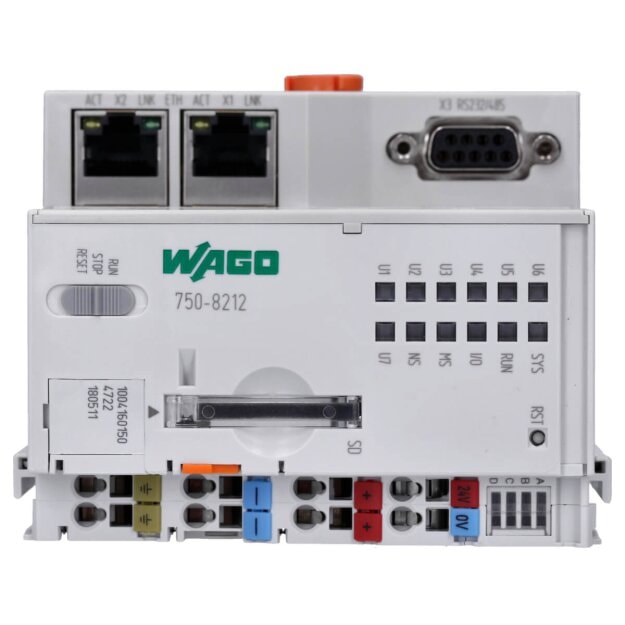 Wago 750-8212 Controller PFC200 2 x ETHERNET, RS-232/-485 lichtgrau