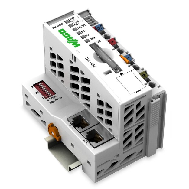 Wago 750-832 Controller BACnet/IP 2 x ETHERNET, SD-Karten-Steckplatz lichtgrau