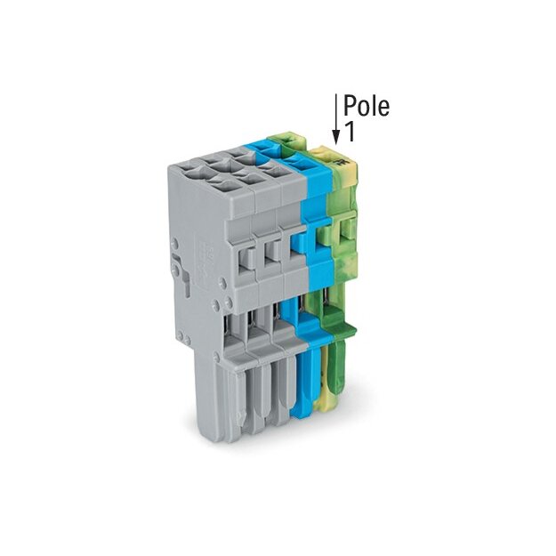 Wago 769-105/000-038 1-Leiter-Federleiste 4 mm² 5-polig grau/blau/grün-gelb