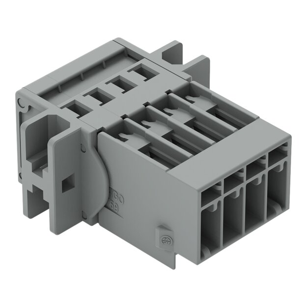 Wago 769-604/002-000 1-Leiter-Stiftleiste Befestigungflansch 4 mm² Rastermaß 5 mm 4-polig grau