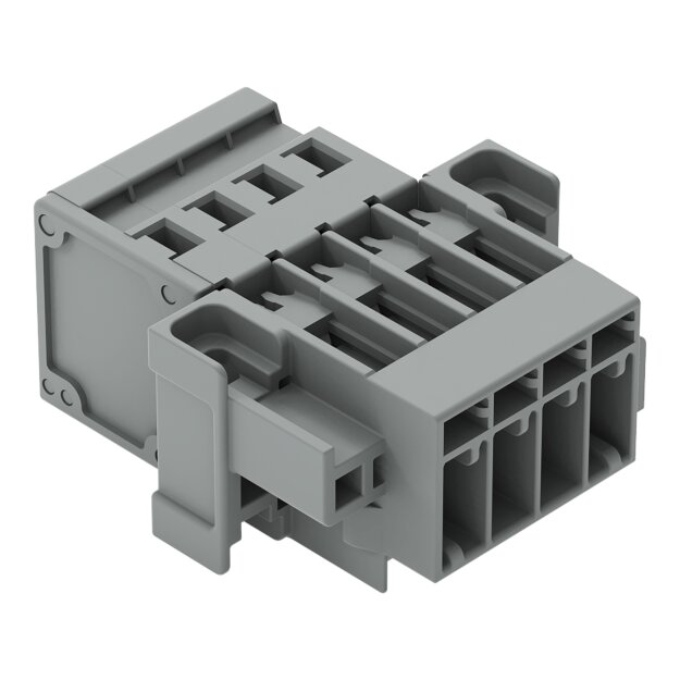 Wago 769-604/004-000 1-Leiter-Stiftleiste Durchführungsflansch 4 mm² Rastermaß 5 mm 4-polig grau