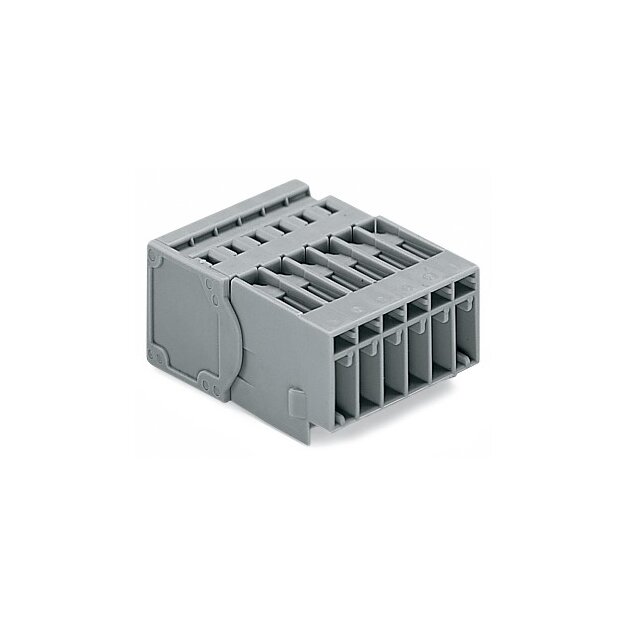 Wago 769-606/001-000 1-Leiter-Stiftleiste Rastfüße 4 mm² Rastermaß 5 mm 6-polig grau
