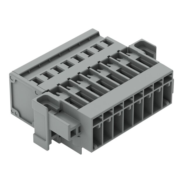 Wago 769-608/004-000 1-Leiter-Stiftleiste Durchführungsflansch 4 mm² Rastermaß 5 mm 8-polig grau