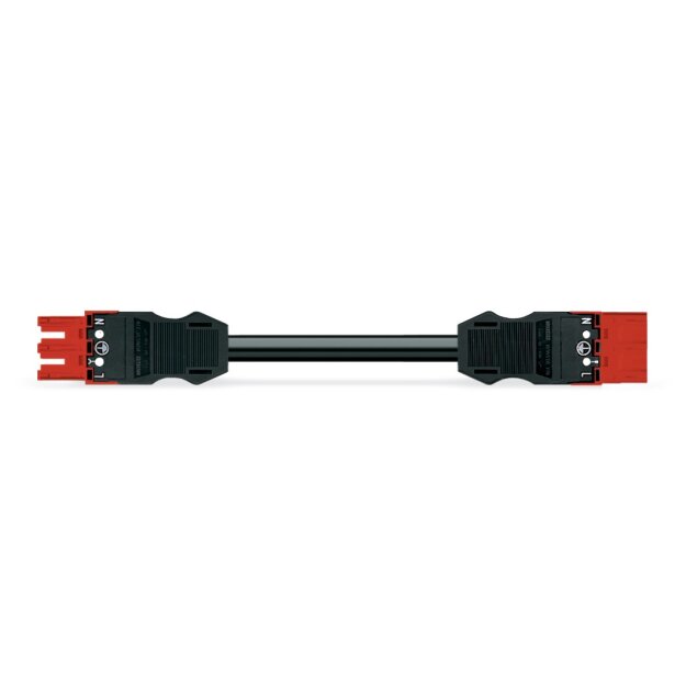 Wago 771-9973/007-501 konfektionierte Verbindungsleitung Eca Buchse Stecker 3-polig Kodierung P 2,5 mm² 5 m rot