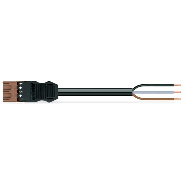 Wago 771-9973/216-705 konfektionierte Anschlussleitung Eca Stecker/offenes Ende 3-polig Kodierung S 1,5 mm² 7 m braun