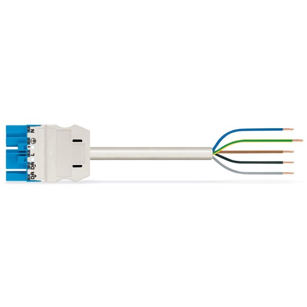 Wago 771-9985/206-502 konfektionierte Anschlussleitung Eca Stecker/offenes Ende 5-polig Kodierung I 1,5 mm² 5 m blau