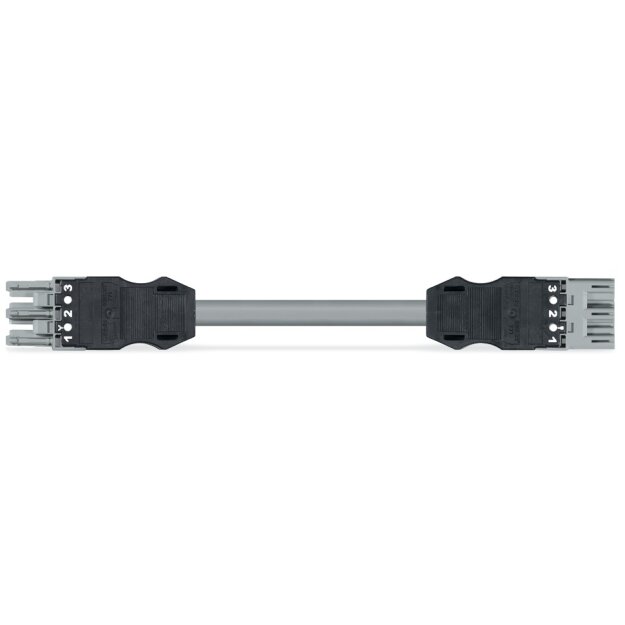 Wago 771-9993/006-503 konfektionierte Verbindungsleitung Eca Buchse Stecker 3-polig Kodierung B 1,5 mm² 5 m grau