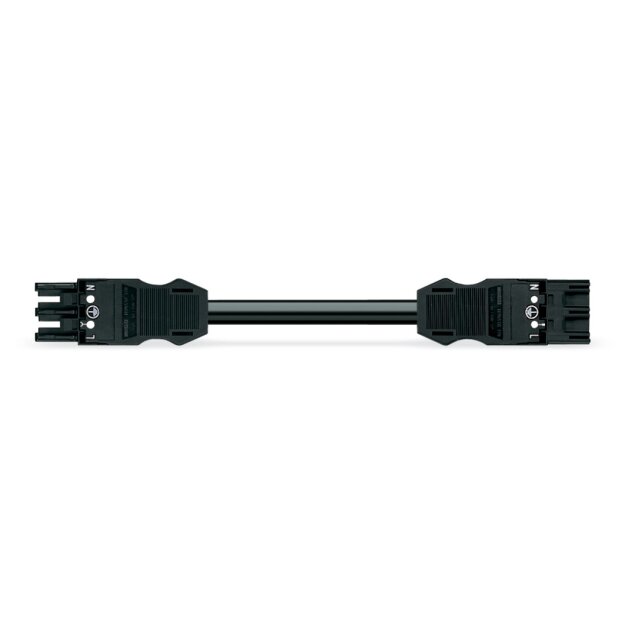Wago 771-9993/017-801 konfektionierte Verbindungsleitung Eca Buchse Stecker 3-polig Kodierung A 8 m schwarz
