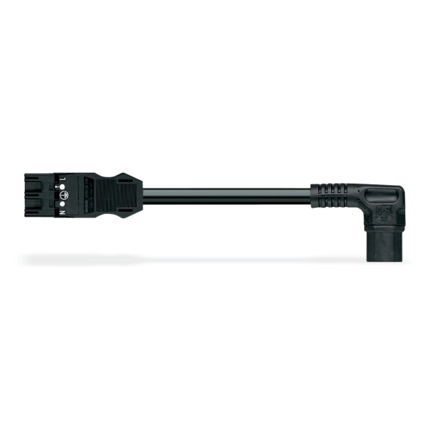 Wago 771-9993/805-101 konfektionierte Verbindungsleitung Eca Stecker/Kaltgerätekupplung 3-polig Kodierung A 1 mm² 1 m schwarz