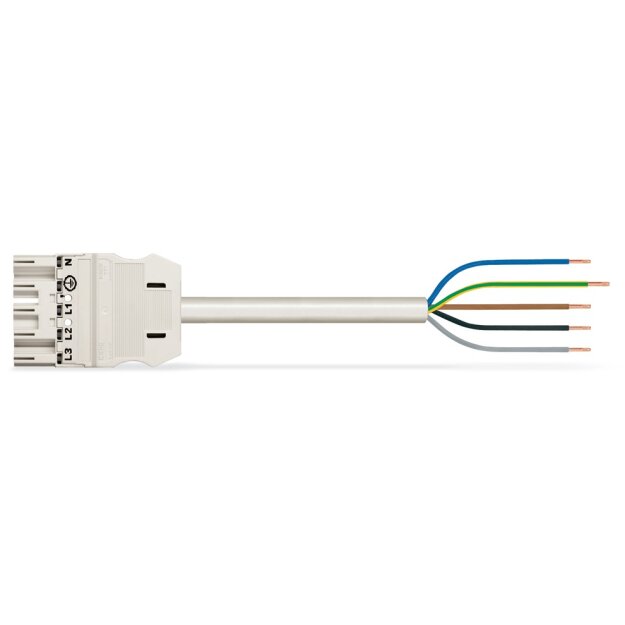 Wago 771-9995/217-102 konfektionierte Anschlussleitung Eca Stecker/offenes Ende 5-polig Kodierung A 2,5 mm² 1 m weiß