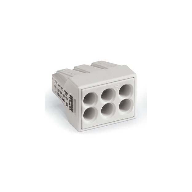 Wago 773-496 Verbindungsdosenklemme für Ex-Anwendungen max. 2,5 mm² 6 Leiter lichtgrau