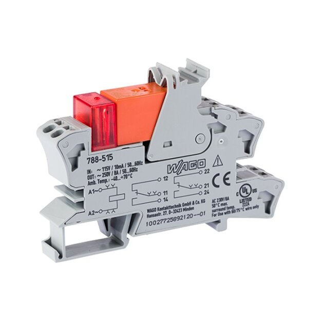 Wago 788-515 Relaismodul AC 115 V 2 Wechsler 8 A grau