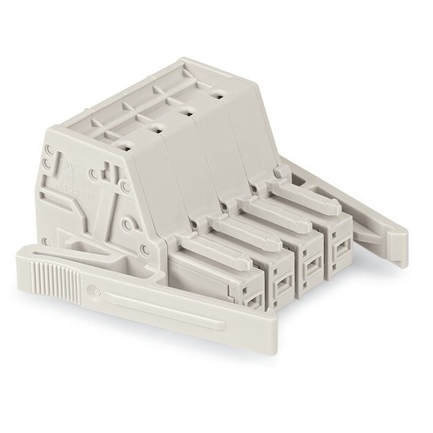 Wago 831-3103/037-000 1-Leiter-Federleiste Verriegelungsklinke 10 mm² Rastermaß 7,62 mm 3-polig lichtgrau