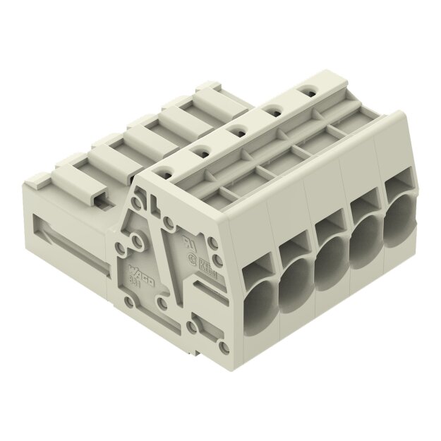 Wago 831-3205 1-Leiter-Stiftleiste 10 mm² Rastermaß 7,62 mm lichtgrau