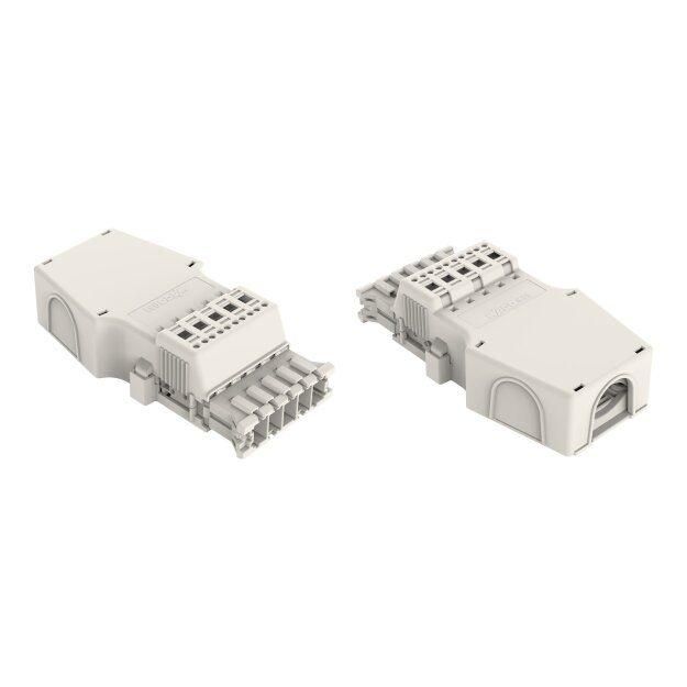 Wago 831-3205/1020-050 Stecker mit Zugentlastungsgehäuse 5-polig Kodierung A weiß