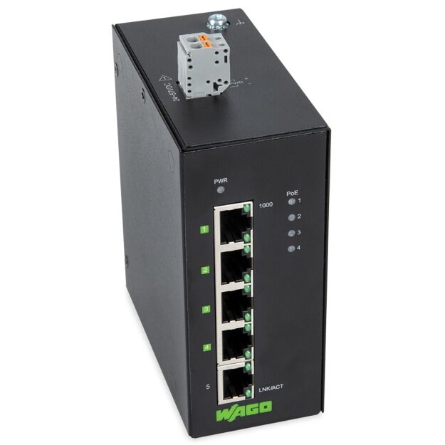 Wago 852-1411/000-001 Industrial-ECO-Switch 5 Ports 1000Base-T Erweiterter Temperaturbereich schwarz