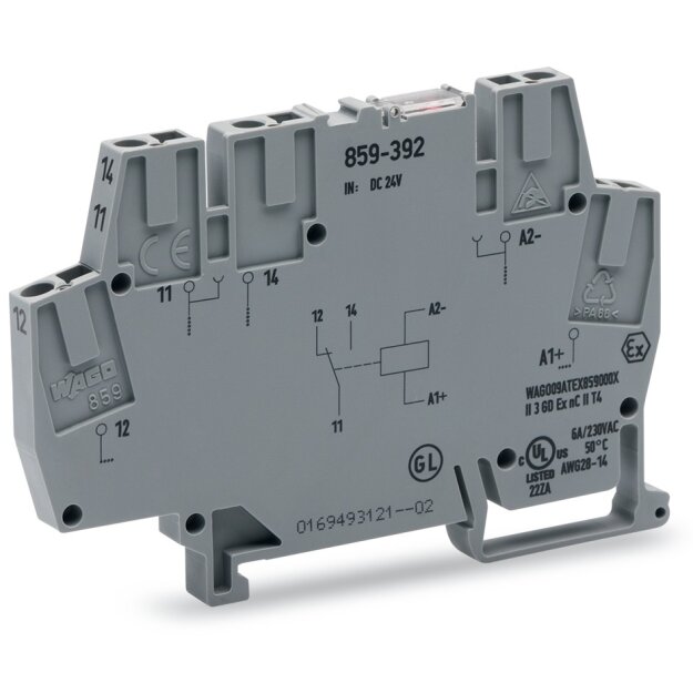 Wago 859-392 Relaismodul DC 24 V 1 Wechsler grau