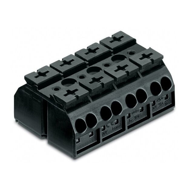 Wago 862-534 4-Leiter-Geräteanschlussklemme 4-polig 4 mm² schwarz
