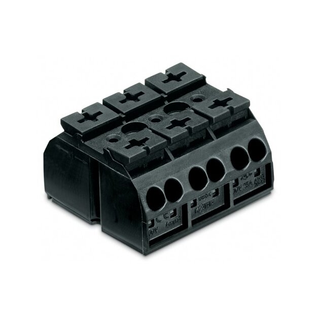 Wago 862-593 4-Leiter-Geräteanschlussklemme 3-polig 4 mm² schwarz