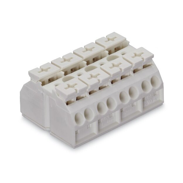 Wago 862-694 4-Leiter-Geräteanschlussklemme 4-polig 4 mm² weiß