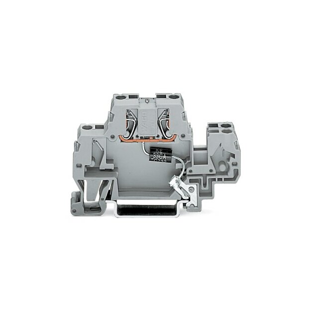 Wago 870-523/281-589 Bauelementklemme Doppelstock mit Suppressordiode 2,5 mm² grau