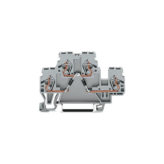 Wago 870-541/281-872 Bauelementklemme Doppelstock 2,5 mm² grau