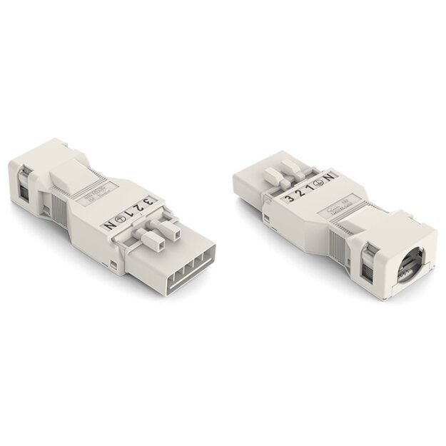 Wago 890-135 Stecker mit Zugentlastungsgehäuse 5-polig Kodierung A weiß