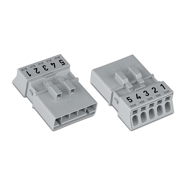 Wago 890-255 Stecker 5-polig Kodierung B grau