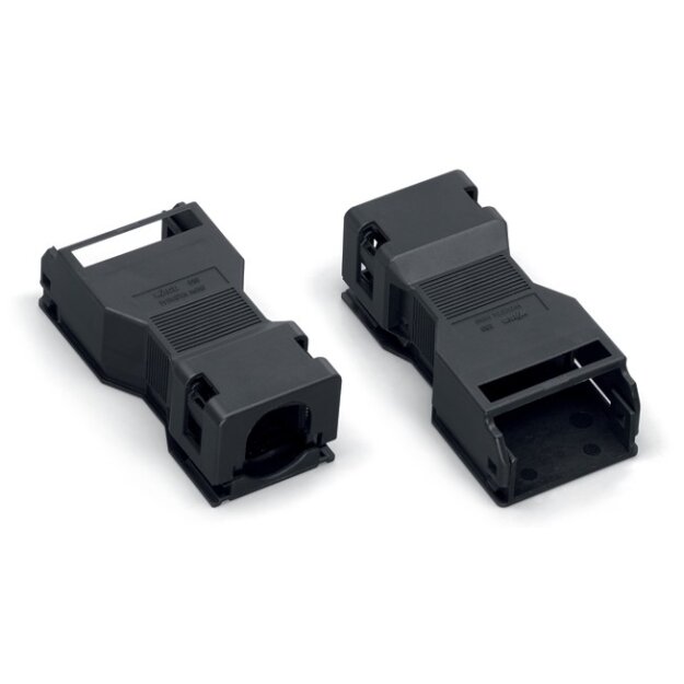 Wago 890-505 Zugentlastungsgehäuse 5-polig mit Rastschelle für 1 Leitung 6,5 ... 10,5 mm 45 mm schwarz