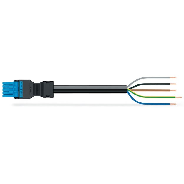 Wago 891-8985/116-301 konfektionierte Anschlussleitung Eca Buchse/offenes Ende 5-polig Kodierung I 1,5 mm² 3 m blau