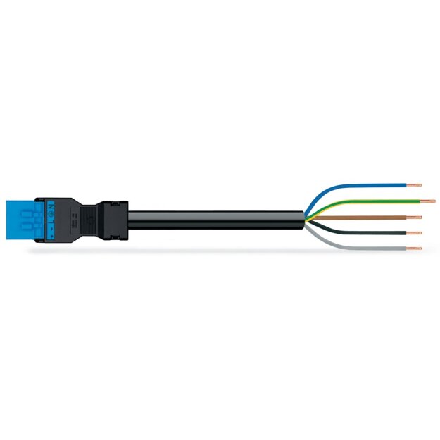 Wago 891-8985/216-301 konfektionierte Anschlussleitung Eca Stecker/offenes Ende 5-polig Kodierung I 1,5 mm² 3 m blau