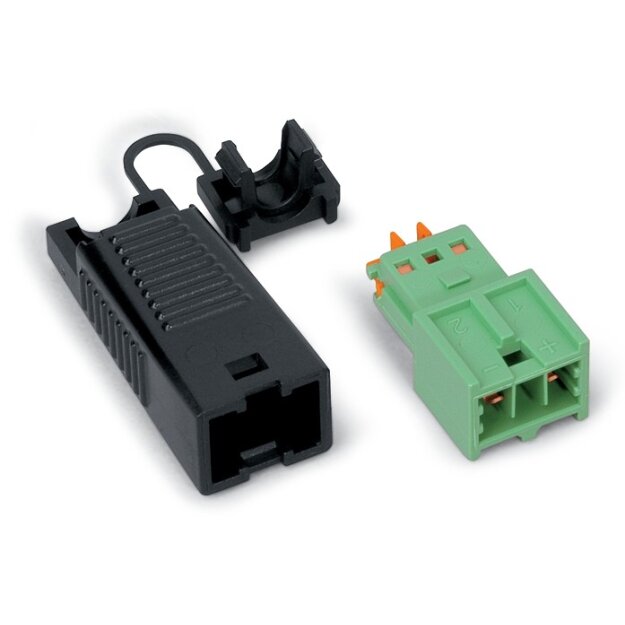 Wago 893-1012 Stecker mit Zugentlastungsgehäuse 2-polig Kodierung E grün