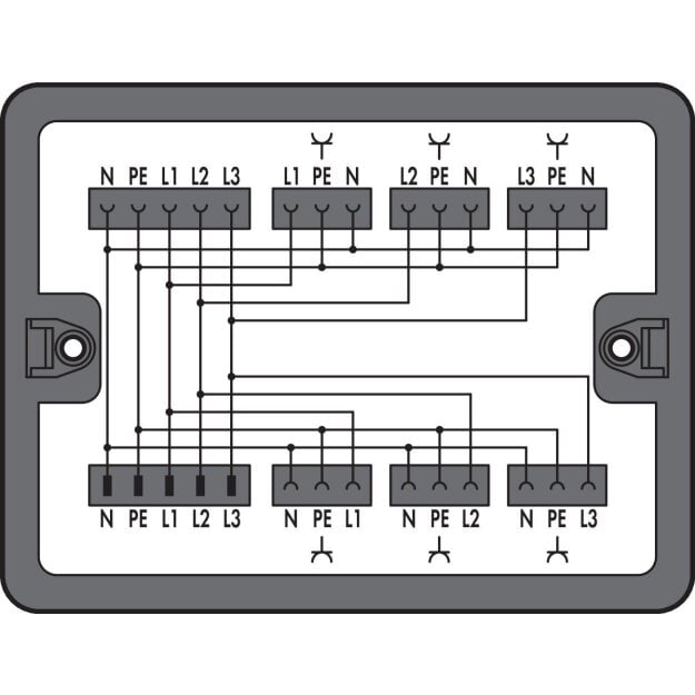 Wago 899-631/100-000 Verteilerbox Dreh- auf Wechselstrom (400 V/230 V) 1 Eingang 7 Ausgänge Kodierung A schwarz