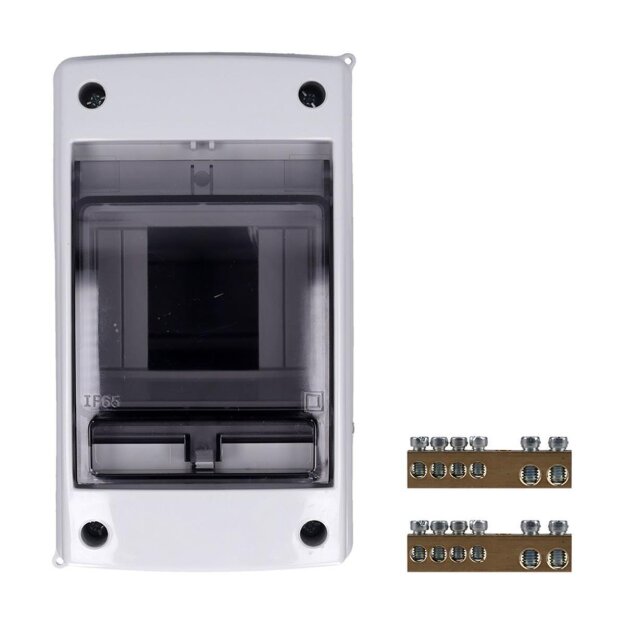 B-WARE Voxura Aufputz Feuchtraum Verteiler 1-reihig IP65 2-4 Module, Tür transparent