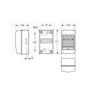 B-WARE Voxura Aufputz Feuchtraum Verteiler 1-reihig IP65 2-4 Module, Tür transparent