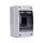 B-WARE Voxura Aufputz Feuchtraum Verteiler 1-reihig IP65 2-4 Module, Tür transparent