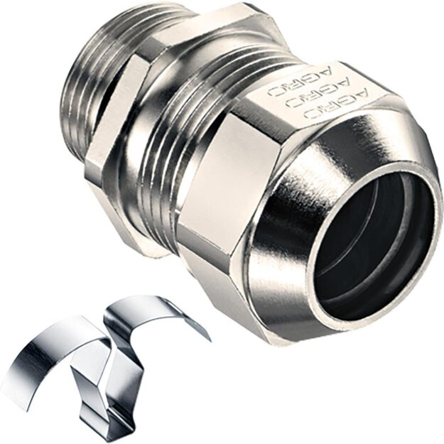 Kaiser 1183.25 KabelverschraubungProgress EMV easyCONNECT Messing M25x1.5 Kabel Ø 12.5-20.5 mm langes Anschlussgewinde