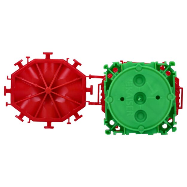 Kaiser 1265-11 Betonbau B¹ Decken-Verbindungsdose 2-teilig Auslassöffnung Ø 60 mm Tiefe 95 mm mit Leuchtenhaken-Aufnahme