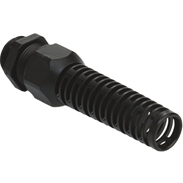 Kaiser 1546.16.14 Kabelverschraubung Syntec Kunststoff PG16 Kabel Ø 8.5-14.0 mm (UL 11.5-14.0 mm) Schwarz RAL 9005 mit Knickschutz