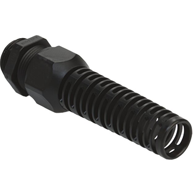 Kaiser 1546.17.08 Kabelverschraubung Syntec Kunststoff M16x1.5 Kabel Ø 3.0-8.0 mm (UL 8.0-8.0 mm) Schwarz RAL 9005 mit Knickschutz