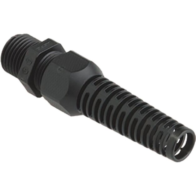 Kaiser 1546.20.1.12 Kabelverschraubung Syntec Kunststoff M20x1.5 Kabel Ø 5.5-12.0 mm (UL 9.5-12.0 mm) Schwarz RAL 9005 mit Knickschutz