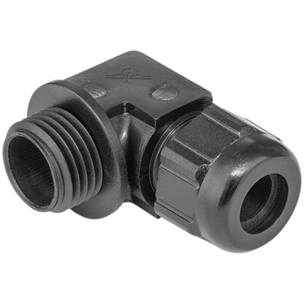 Kaiser 5215.17.40.95 Winkel-Kabelverschraubung 90° Kunststoff M16x1.5 Schwarz RAL 9005 Kabel Ø 6.5-9.5 mm