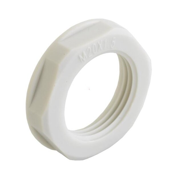 Kaiser 8255.36 Gegenmutter Kunststoff mit Flansch PG36 Hellgrau RAL 7035