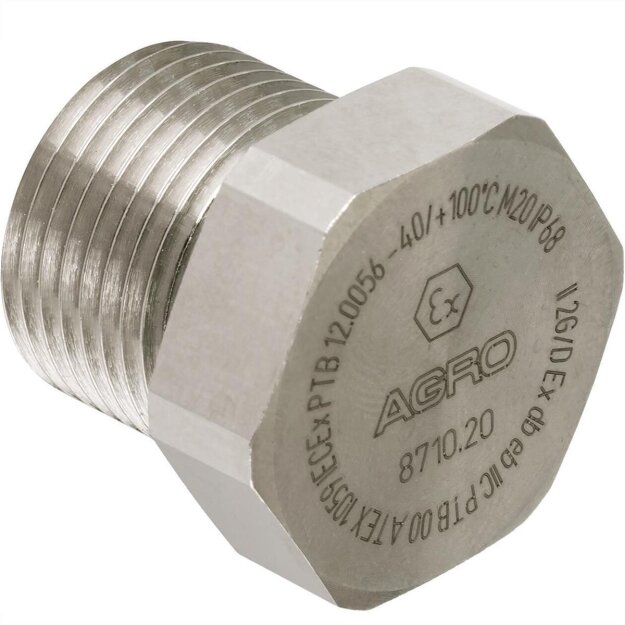 Kaiser 8710.11 Verschlussschraube Messing 6-kt. PG11 Ex d IIC mit O-Ring