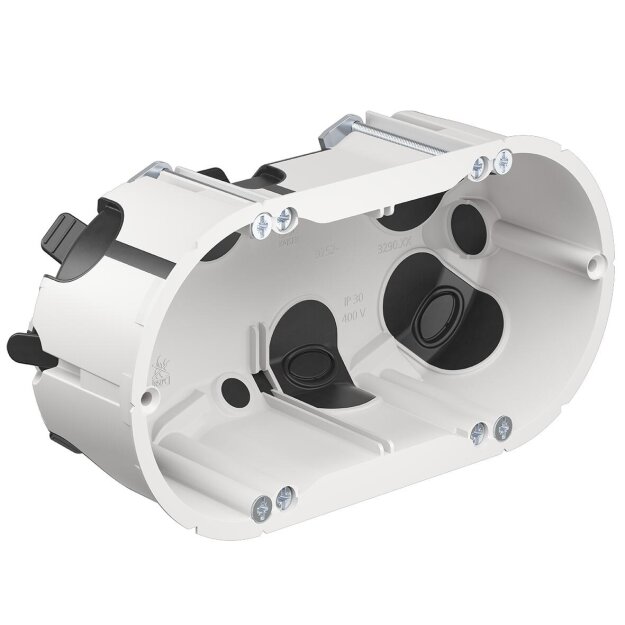 Kaiser 9252-78 Hohlwand Geräte-Verbindungsdose O-range ECON 2 halogenfrei mit Geräteschrauben Tiefe 48 mm